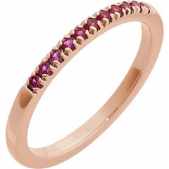 10K Rose Gold Natural Ruby Stackable Ring