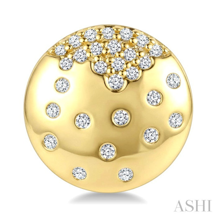 1/5 Ctw Round Cut Diamond Circle Mosaic Stud Earrings in 10K Yellow Gold