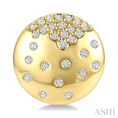 1/5 Ctw Round Cut Diamond Circle Mosaic Stud Earrings in 10K Yellow Gold