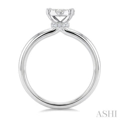 1/2 Ctw Lovebright Oval Shape Round Cut Diamond Cluster Ring in 14K White Gold