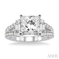 3/4 Ctw Diamond Semi-Mount Engagement Ring in 14K White Gold