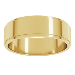 14K Yellow Gold 6 mm Stepped-Edge Flat Band Size 8