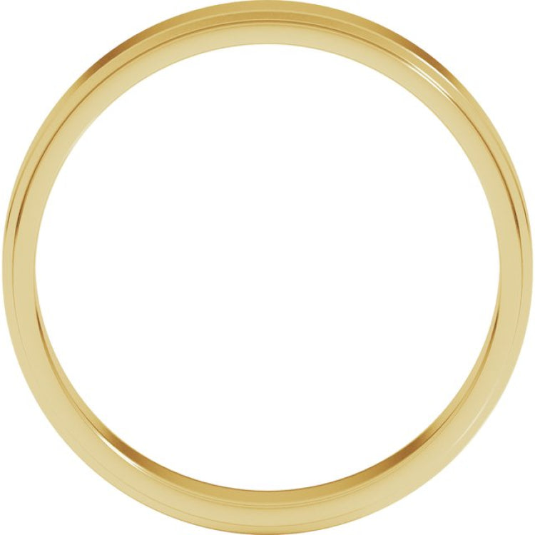 14K Yellow Gold 4 mm Stepped-Edge Flat Band Size 9