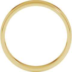 14K Yellow Gold 4 mm Stepped-Edge Flat Band Size 9