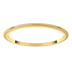 14K Yellow Gold 1 mm Half Round Band Size 7
