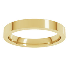 14K Yellow Gold 3 mm Comfort-Fit Flat Band Size 7