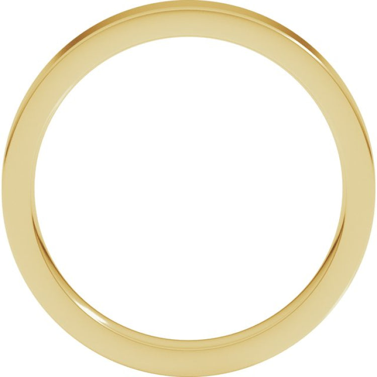 14K Yellow Gold 3 mm Comfort-Fit Flat Band Size 10