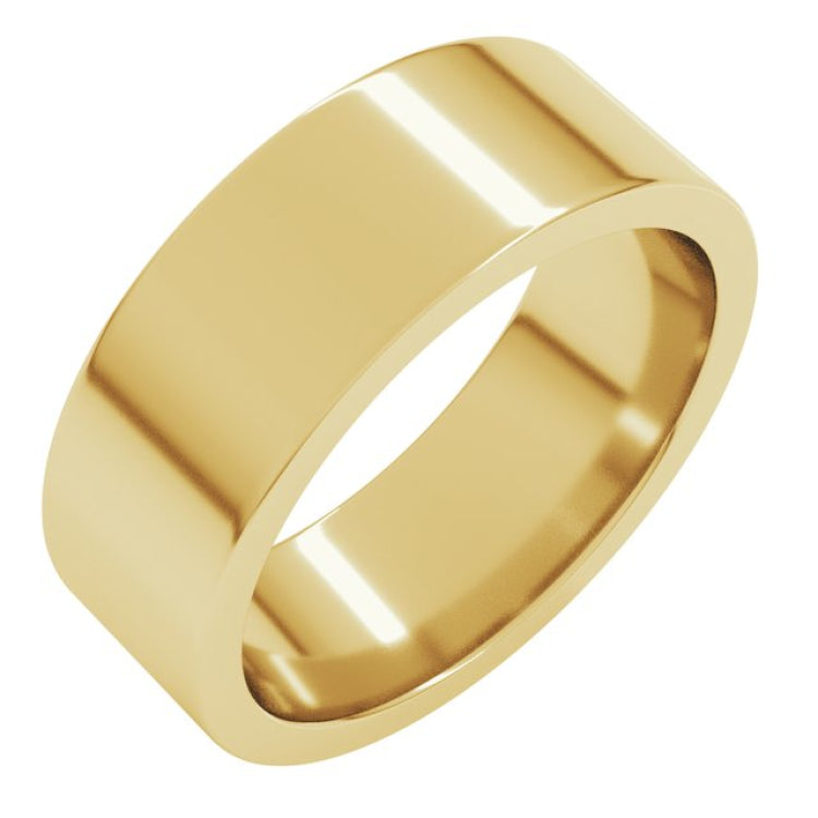 14K Yellow Gold 7 mm Comfort-Fit Flat Band Size 5