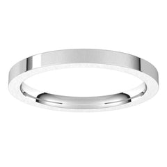 14K White Gold 2 mm Comfort-Fit Flat Band Size 7