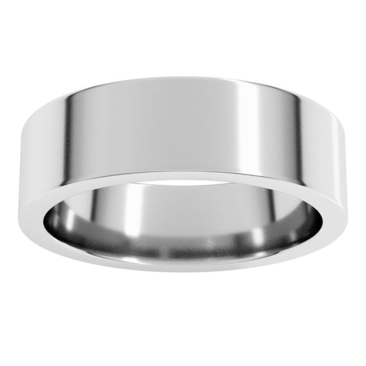 10K White Gold 6 mm Comfort-Fit Flat Band Size 6