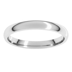 14K White Gold 2.5 mm Lightweight Comfort-Fit Half Round Band Size 5