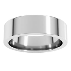 14K White Gold 6 mm Comfort-Fit Flat Band Size 7.5