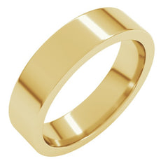 18K Yellow Gold 5 mm Comfort-Fit Flat Band Size 10