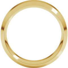 14K Yellow Gold 7 mm Beveled-Edge Comfort-Fit Flat Band Size 9.5