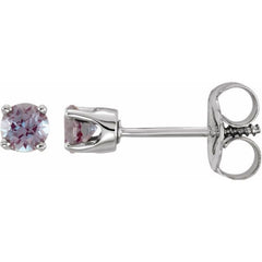14K White Gold Imitation Alexandrite Youth Earrings