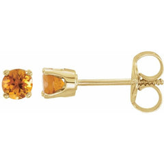 14K Yellow Gold Imitation Citrine Youth Earrings