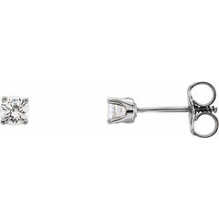 Sterling Silver Imitation Diamond Youth Earrings
