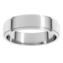Sterling Silver 5 mm Stepped-Edge Flat Band Size 11
