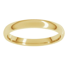 14K Yellow Gold 2.5 mm Lightweight Comfort-Fit Half Round Band Size 6