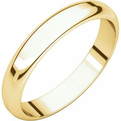 14K Yellow Gold 3.5 mm Half Round Band Size 4.5