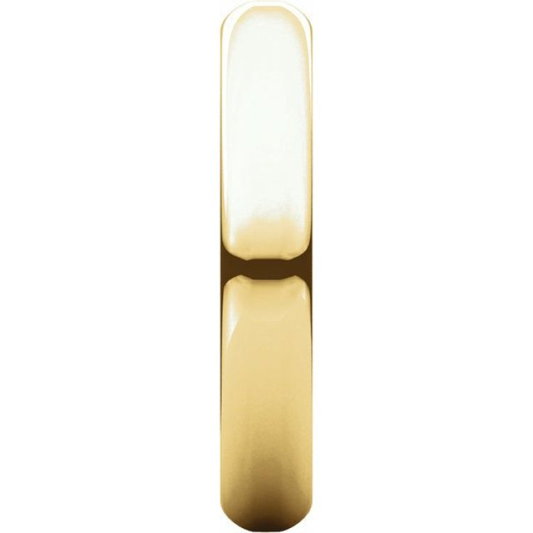 14K Yellow Gold 3.5 mm Half Round Band Size 4.5