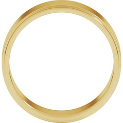 14K Yellow Gold 7 mm Stepped-Edge Flat Band Size 10