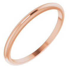 14K Rose Gold 1.5 mm Half Round Band Size 6