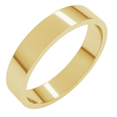 14K Yellow Gold 4 mm Flat Band Size 6
