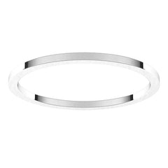 14K White Gold 1 mm Flat Band Size 5.5