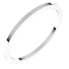 14K White Gold 1 mm Flat Band Size 6