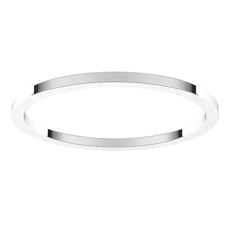 14K White Gold 1 mm Flat Band Size 6