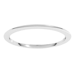 14K White Gold 1 mm Comfort-Fit Half Round Band Size 9