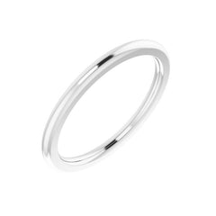 14K White Gold 1.5 mm Comfort-Fit Half Round Band Size 5