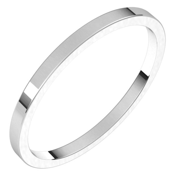 14K White Gold 1.5 mm Flat Band Size 8