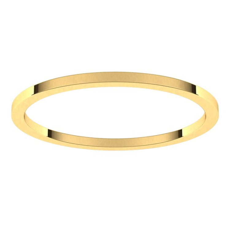 14K Yellow Gold 1 mm Flat Band Size 4