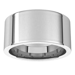 10K White Gold 10 mm Comfort-Fit Flat Band Size 8.5