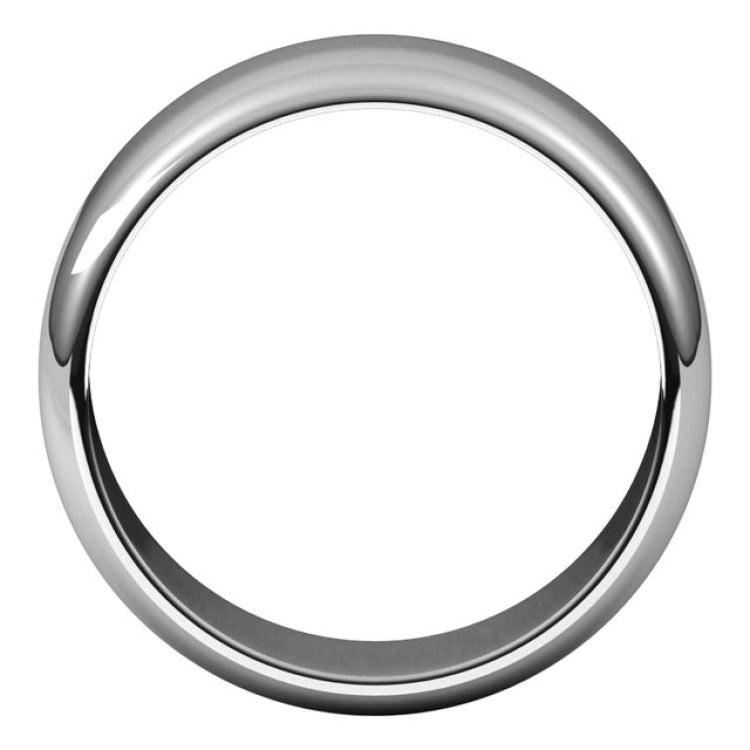 14K White Gold 8 mm Half Round Band Size 13.5