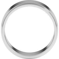 10K White Gold 8 mm Stepped-Edge Flat Band Size 7.5
