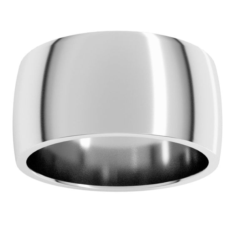 18K White Gold 10 mm Lightweight Comfort-Fit Half Round Band Size 6
