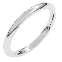 18K White Gold 2 mm Comfort-Fit Half Round Band Size 7.5