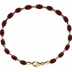 14K Yellow Gold Natural Mozambique Garnet 7 1/4" Bracelet