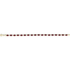 14K Yellow Gold Natural Mozambique Garnet 7 1/4" Bracelet