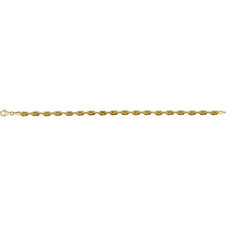 14K Yellow Gold Natural Citrine 7 1/4" Bracelet