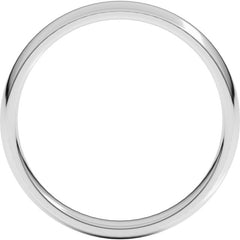 14K White Gold 3.5 mm Lightweight Comfort-Fit Half Round Band Size 5