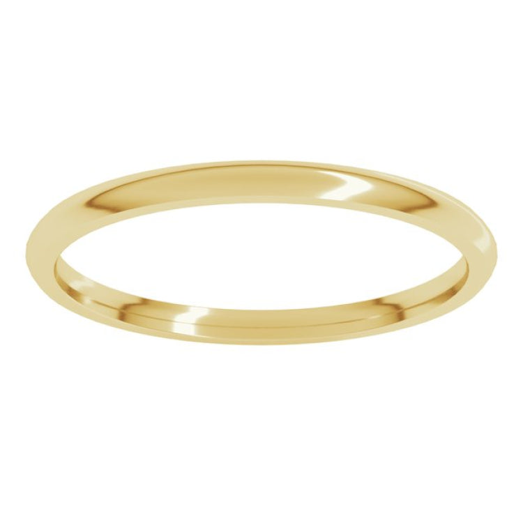14K Yellow Gold 1.5 mm Lightweight Comfort-Fit Half Round Band Size 6