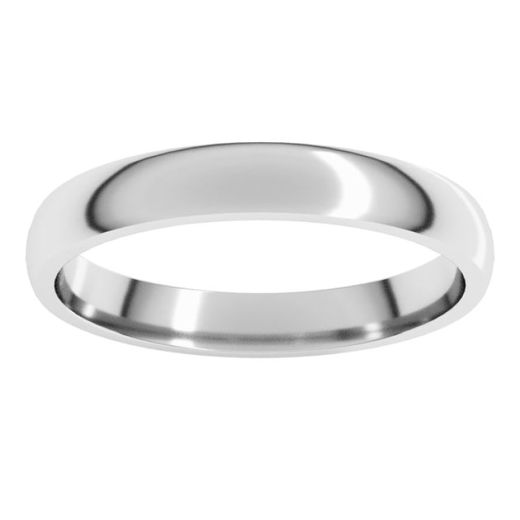 Sterling Silver 3 mm Lightweight Comfort-Fit Half Round Band Size 10