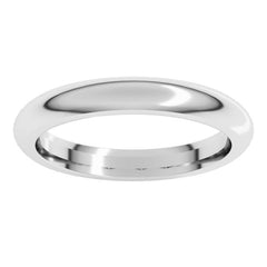 14K White Gold 3 mm Comfort-Fit Half Round Band Size 4