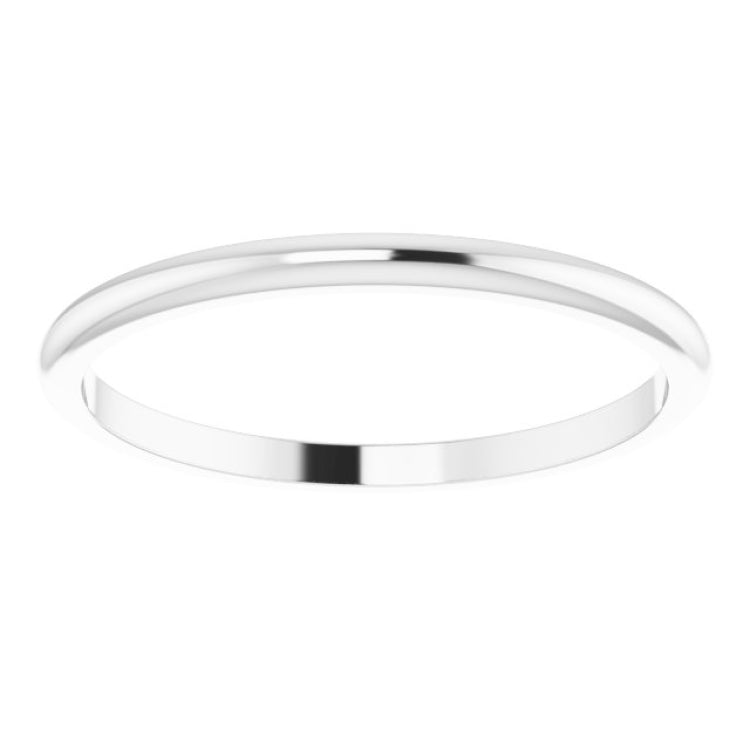Platinum 1.5 mm Half Round Band Size 4.5
