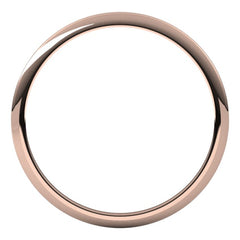 14K Rose Gold 1 mm Half Round Band Size 4