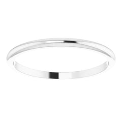Platinum 1.5 mm Half Round Band Size 5.5